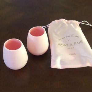 Odeme (2) Pink Silicon Wine Glasses -*FabFitFun